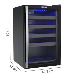 Adega Piubella 100 para 24 Garrafas Preto Venax - 220V