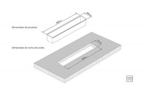 Canal Organizador em Aço Inox Tramontina para Sobrepor com Acabamento Scotch Brite 90x18 cm