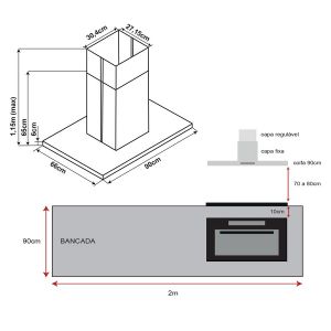 Coifa De Ilha Inox Cuisinart Arkton - 220V