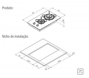 Cooktop A Gás 2 Bocas Dominó - Tramontina