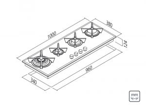 Cooktop a Gás Design Collection Prime Linear Branco 4 Bocas - Tramontina