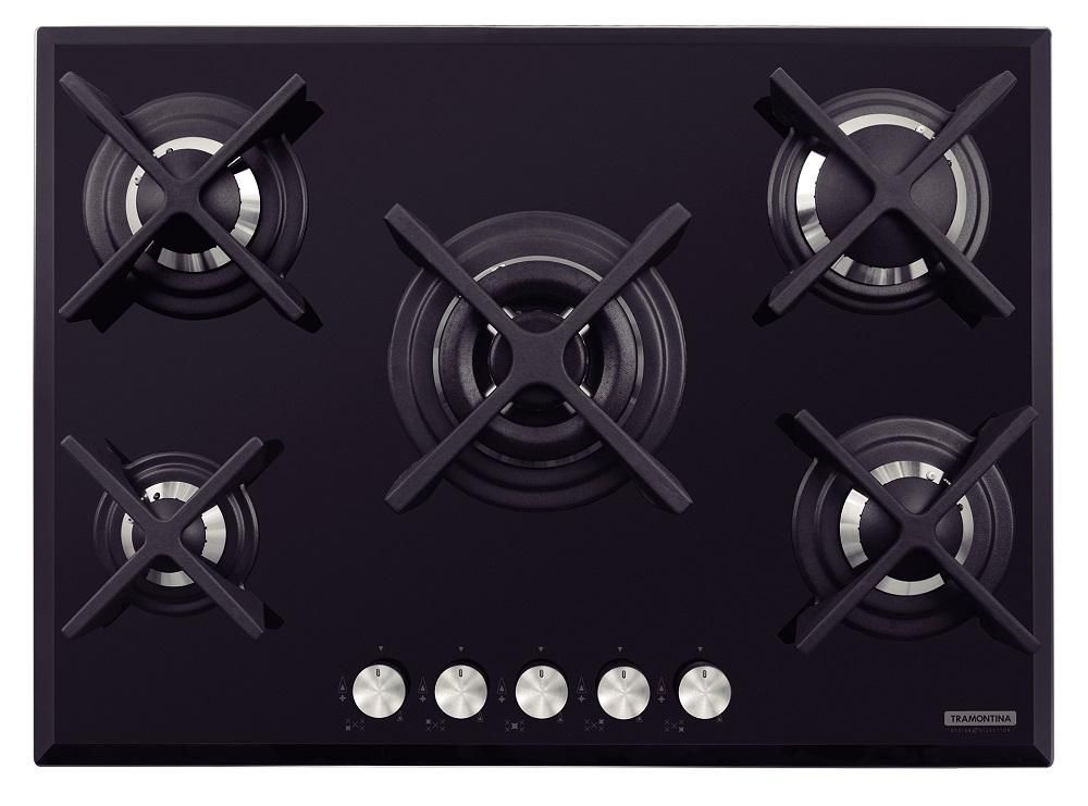 Cooktop a Gás Penta Glass Flat 5GG B 70 Safestop - Tramontina