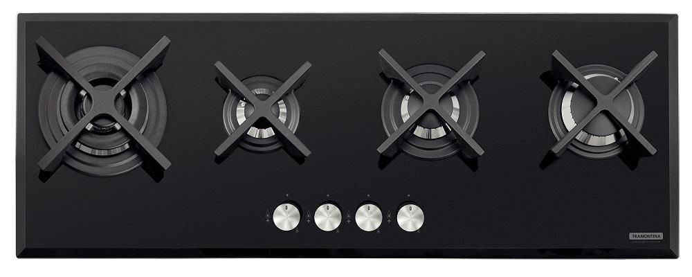 Cooktop a Gás Slim Glass Flat 4GG B 100 Safestop - Tramontina