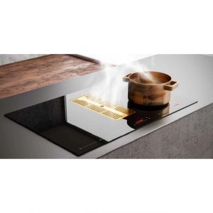 Cooktop Kinetic de Indução com Coifa Integrada - Nero Argento - 4 zonas - Preto - 78 cm - 220v - Elanto