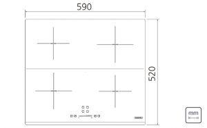 Cooktop por Indução Square Slider B 4EI 60 Vitrocerâmico Tramontina - 220v