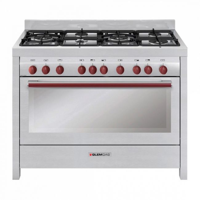 Fogão 6 Bocas Com Forno Elétrico Burgundy Glem - 220V