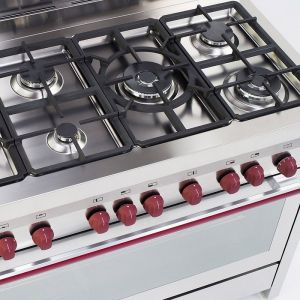 Fogão 6 Bocas Com Forno Elétrico Burgundy Glem - 220V