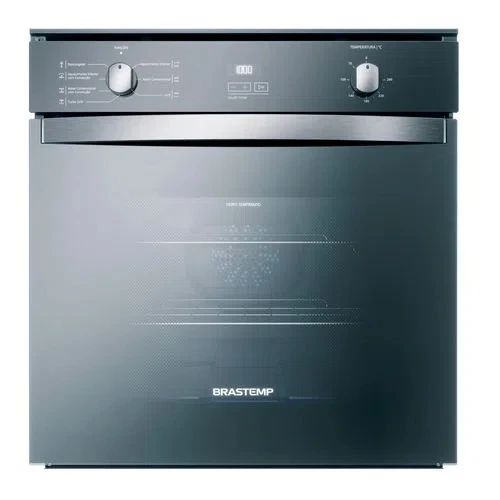 Forno de Embutir Elétrico Brastemp 84 Litros Cor Inox Espelhado com Convecção e Timer Touch - BOC84AR • 220V