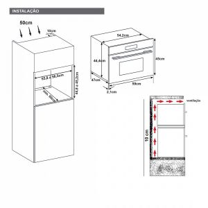 Forno Micro-Ondas Com Grill Elétrico 38 Litros Cuisinart Arkton - 220V