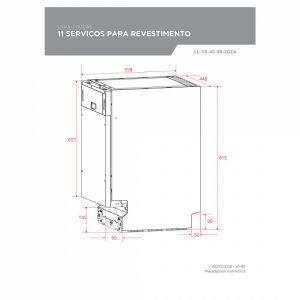 Lava-Louças De Embutir 11 Serviços Sem Revestimento Elettromec - 220V