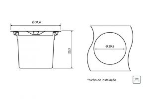 Lixeira de Embutir Clean Round em Aço Inox com Balde Plástico 8 L - Tramontina