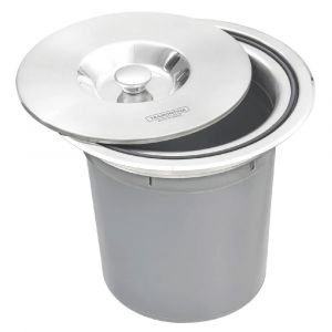 Lixeira De Embutir Clean Round Inox Com Balde 5 Litros Tramontina