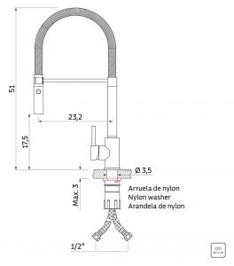 Misturador Monocomando Versatile em Aço Inox com Bica Móvel - Tramontina