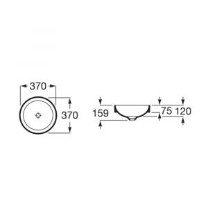 ROUND - Cuba de Sobrepor 370 x 370 x 75 mm Inspira Roca