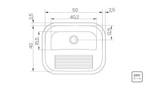 Tanque de Encaixe Tramontina Hera 34 L em Aço Inox Acetinado- 94400/107- Tramontina